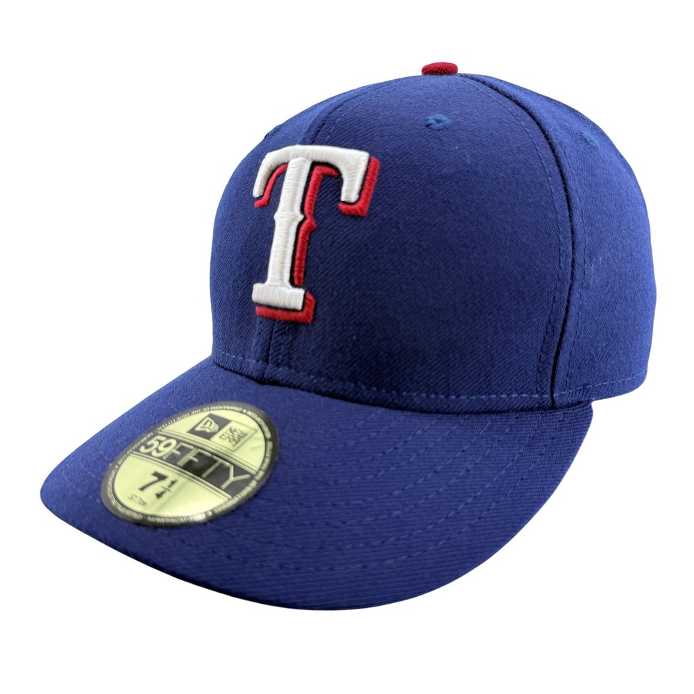 New Era 59FIFTY Texas Rangers Hat Mens 7 1/4 Blue Wool Fitted MLB